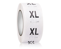 Str. XL-klistremerker (Extra-Large) på rull, 500 stk, 25mm