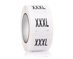 Str. 3XL klistremerker (XXXL) - 500 stk, 25mm