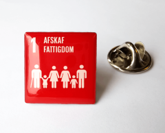 Avskaff fattigdom trykket pin SDG bærekraftsmål nr. 1