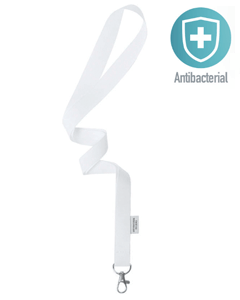 Antibakteriell nøkkelbånd uten trykk, 20mm hvit