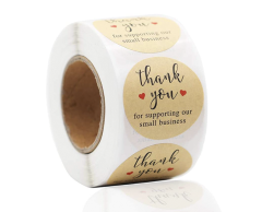 Thank you for supporting our small business, klistremerker, 500 stk, 25mm