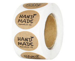 Handmade klistremerker 25mm, rull à 500 stk.