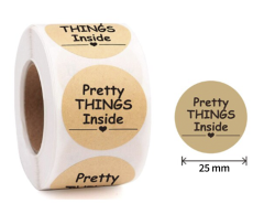 Pretty things inside - Klistremerker på rull, 500 stk.