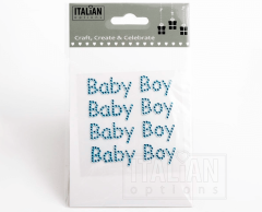 Baby boy lyseblå diamantklistremerker, 4 stk.