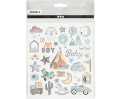 Babyshower klistremerker - Blå babyboy