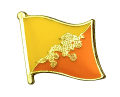 Bhutan flagg emaljepin