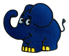 Blå elefant Die Maus strykemerke