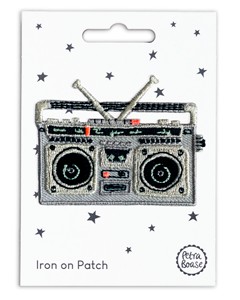 Boom box retro strykelapp