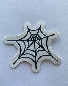 Spindelvev klistremerke - 90x80mm Diecut spesialform