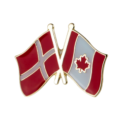 Danmark - Canada vennskapsflagg emaljepin