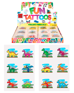 Dinosaur tatoveringer for barn 6 x 96 stk.