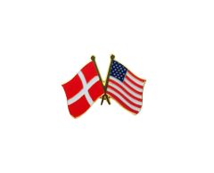 Danmark–USA vennskapsflagg emaljenål