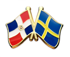 Den dominikanske republikk - Sverige vennskapsflagg emaljepin