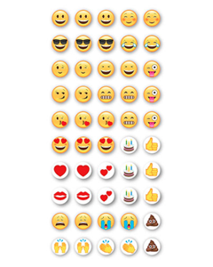 3D emoji klistremerker på ark