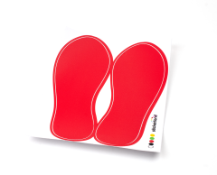 Røde fotspor til gulvet 18 cm