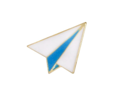 Brettet papirplan emalje pin 18x20mm