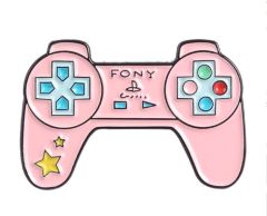 Lyserød kontroller pin til tøyet 30x20mm