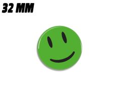 Grøn glad smiley magnet 32mm 
