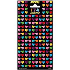Glimmer hjerte klistremerker på ark