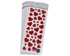 Glitter røde hjerte-klistermerker (2 ark i 1 pakke)