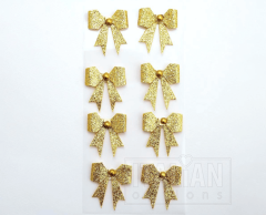 Gull glitter sløyfer 8 stk. pakke