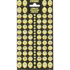 Klistremerker på ark gule ansikter