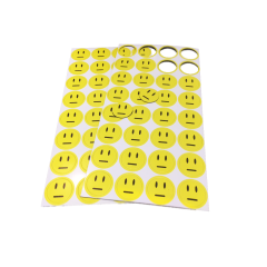 Smiley-magneter gule nøytrale 2 cm - ark med 32