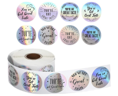 You’ve got great taste klistermærker, sølv holo, 500 stk, 38mm