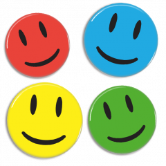 Glad smiley button