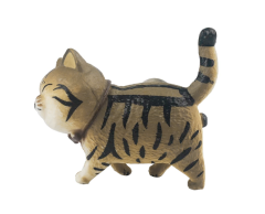 Huskatt 3D magnet, grå stripet katt - 45x40mm