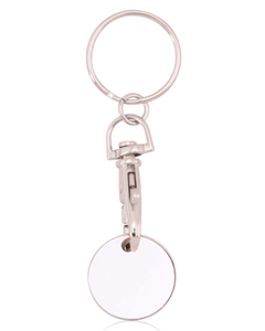 Hvit handlevognmynt nøkkelring til handlevogn