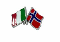 Italia/Norge vennskaps flagg pin