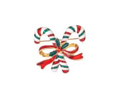Jule sukkertopper med røde rhinsten og sløyfe brosje