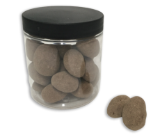 Lakrismandler i tinn med logotrykk - Rask produksjon