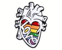 Love regnbue hjerte pin