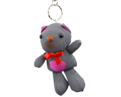 Rosa katt refleksdyr med sløyfe, uten logo