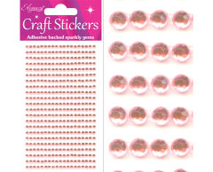Rosa rhinestones 3mm, 418 stk. selvklebende