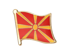 Makedonia flagg emaljepin, 19x16mm