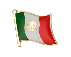 Mexicos flagg emalje pin, 19x16mm