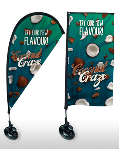 Mini strandflagg med sugekopp