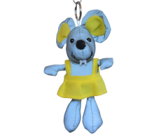 Mus refleksdyr (i gul og med kjole), uten logo