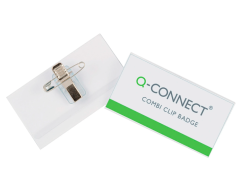 Navneskilt 54x90mm med kombi-klips og blankt innlegg