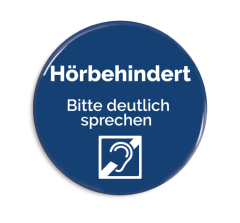 Hørselshemmede snakker tydelig buttons (TYSK)