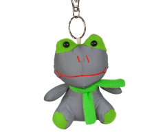 Neon grønn frosk refleksdyr med skjerf, uten logo