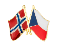 Norge - Tsjekkia vennskapsflagg pin 25x20mm