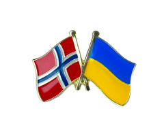 Norge - Ukraine vennskaps flagg pin