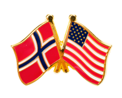 Norge - USA flagg vennskapspin