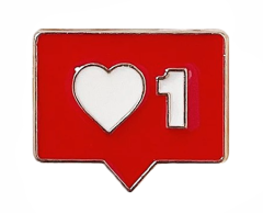 'Like' emaljepin, ny melding, 18x15mm