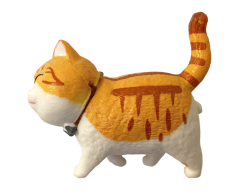 Oransje hvit kattekjølemagnet - 45x40mm