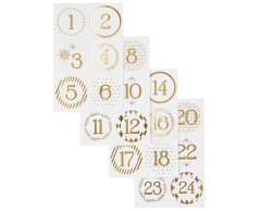 Tallklistremerker til pakkekalender 1-24